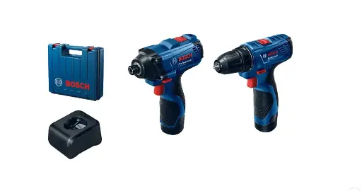Kit combinado: GSR 120-LI + GDR 120-LI + 2 GBA 12V 2.0Ah + GAL 12V-20 en maletín de transporte Professional